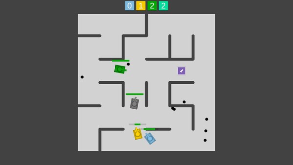 Screenshot of Tanks in Labyrinth gameplay showing in-action mechanics