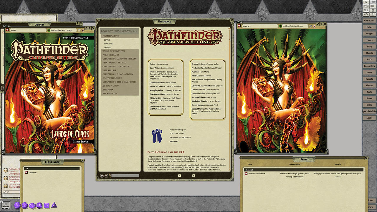 Fantasy Grounds - Pathfinder RPG - Campaign Setting: Book of the Damned—Volume 2: Lords of Chaos screenshot 1