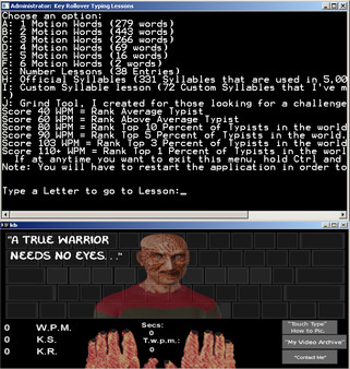 Touch Typing Home Row Speed Grinder - iReact Freddy Krueger Nightmare Custom Art Keyboard
