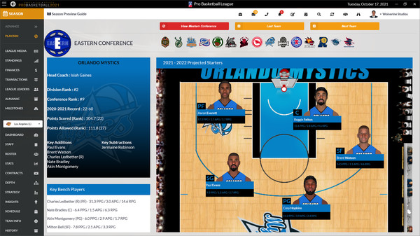 Screenshot z Draft Day Sports: Pro Basketball 2021