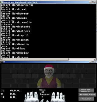 Touch Typing Home Row Speed Grinder - iReact Gnomey Christmas Onscreen Keyboard