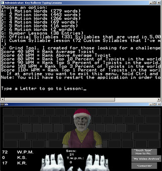 Touch Typing Home Row Speed Grinder - iReact Gnomey Christmas Onscreen Keyboard