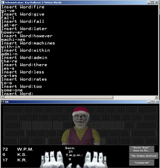 Touch Typing Home Row Speed Grinder - iReact Gnomey Christmas Onscreen Keyboard
