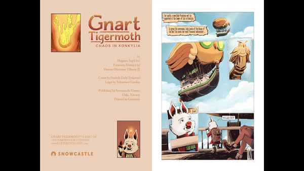 Screenshot z EARTHLOCK Comic Book #3: Gnart Tigermoth: Chaos in Konkylia
