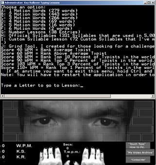 Touch Typing Home Row Speed Grinder - Eyes Only Skin