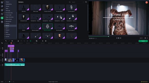 Screenshot z Movavi Slideshow Maker 8 - Cinematic Set Screenshot z Movavi Slideshow Maker 8 - Cinematic Set