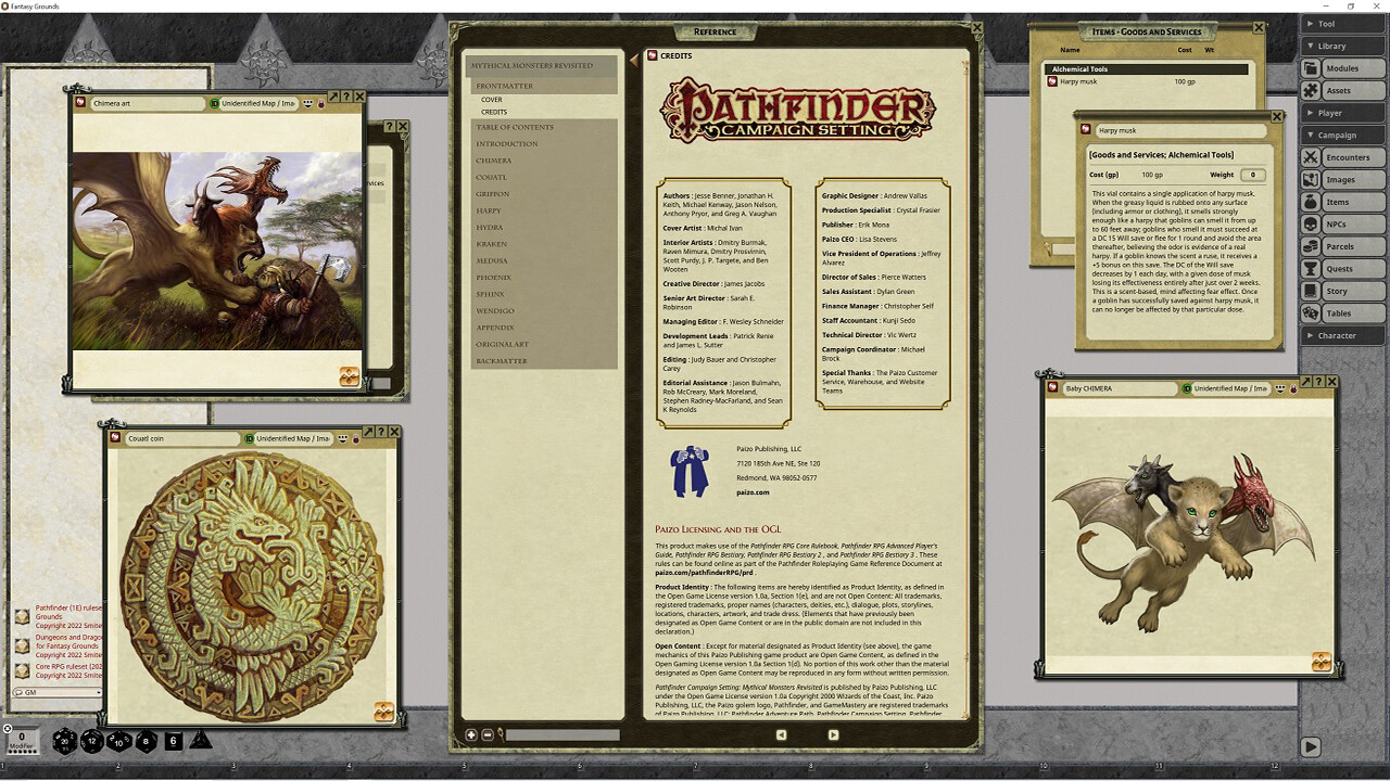 Fantasy Grounds - Pathfinder RPG - Campaign Setting: Mythical Monsters Revisitedのスクリーンショット 1