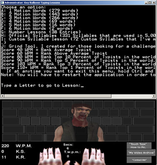 Touch Typing Home Row Speed Grinder - Zombie Black Layout Prowl Skin