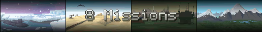 Showcasing the 8 missions included in the game.