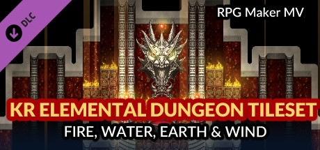 RPG Maker MV - KR Elemental Dungeon Tileset - Fire Water Earth Wind banner image