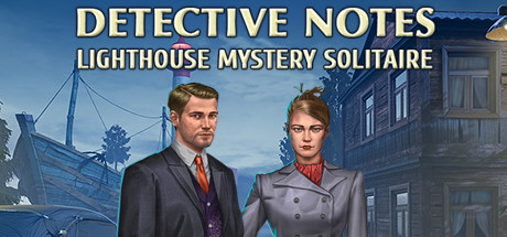 Detective notes. Lighthouse Mystery Solitaire banner image