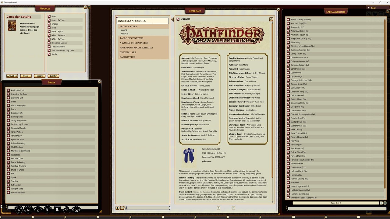 Fantasy Grounds - Pathfinder RPG - Campaign Setting: Inner Sea NPC Codex Featured Screenshot #1