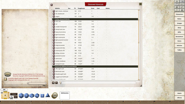 Fantasy Grounds - SWADE Vehicle Guide
