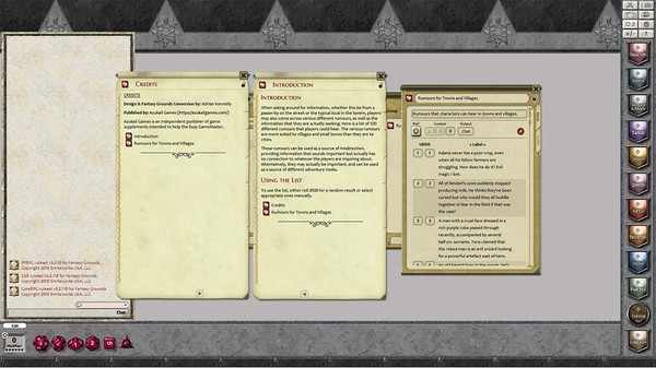 Fantasy Grounds - Rumours, Notes and Books Collection