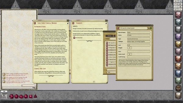 Fantasy Grounds - Rumours, Notes and Books Collection