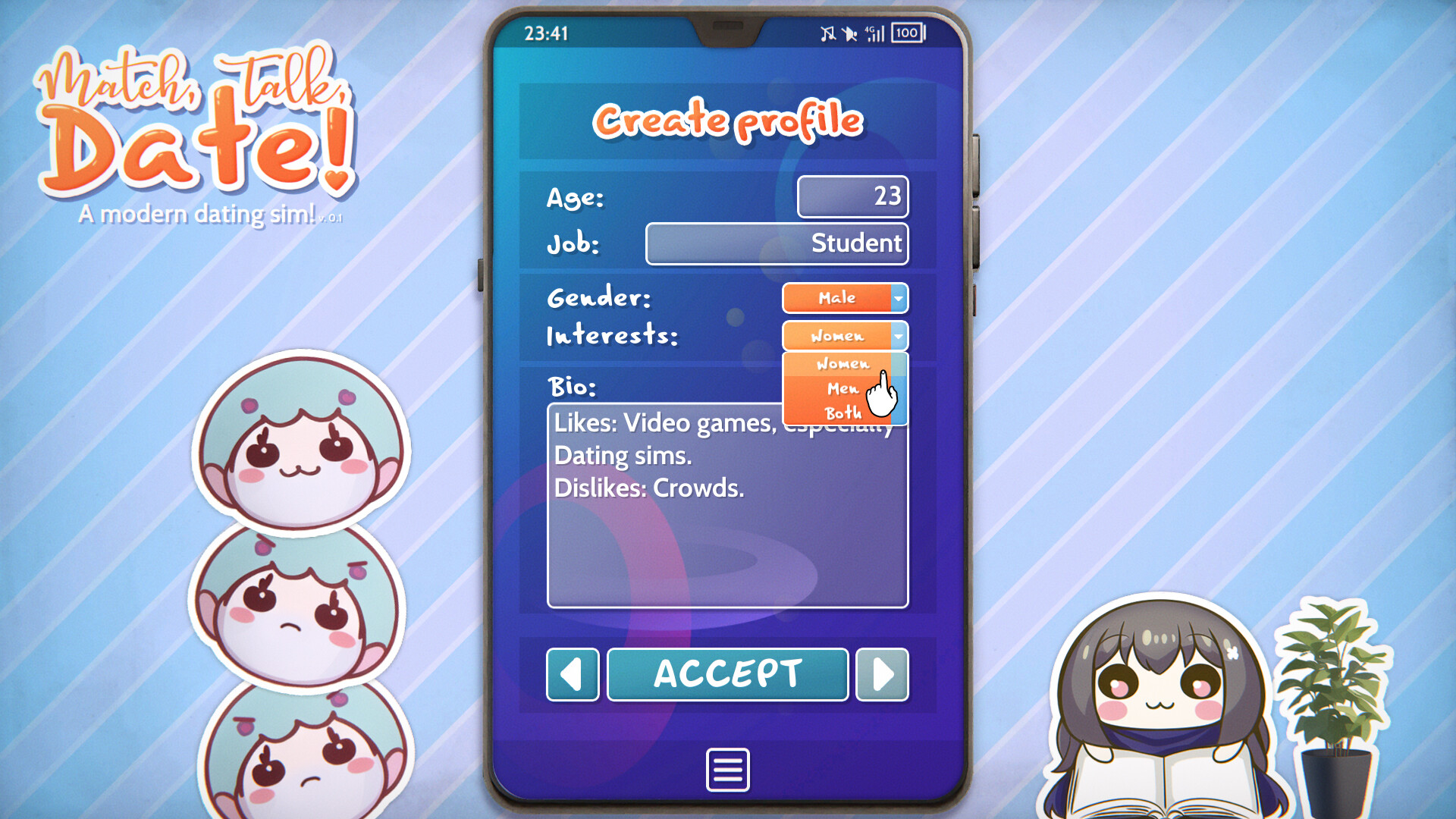 Match, Talk, Date! - A modern dating sim! screenshot #9