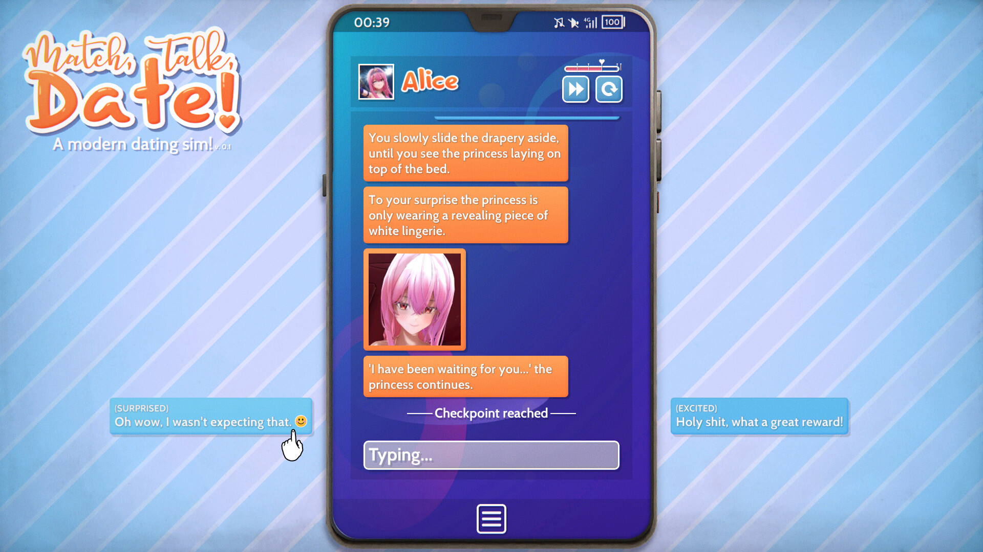 Match, Talk, Date! - A modern dating sim! screenshot #2