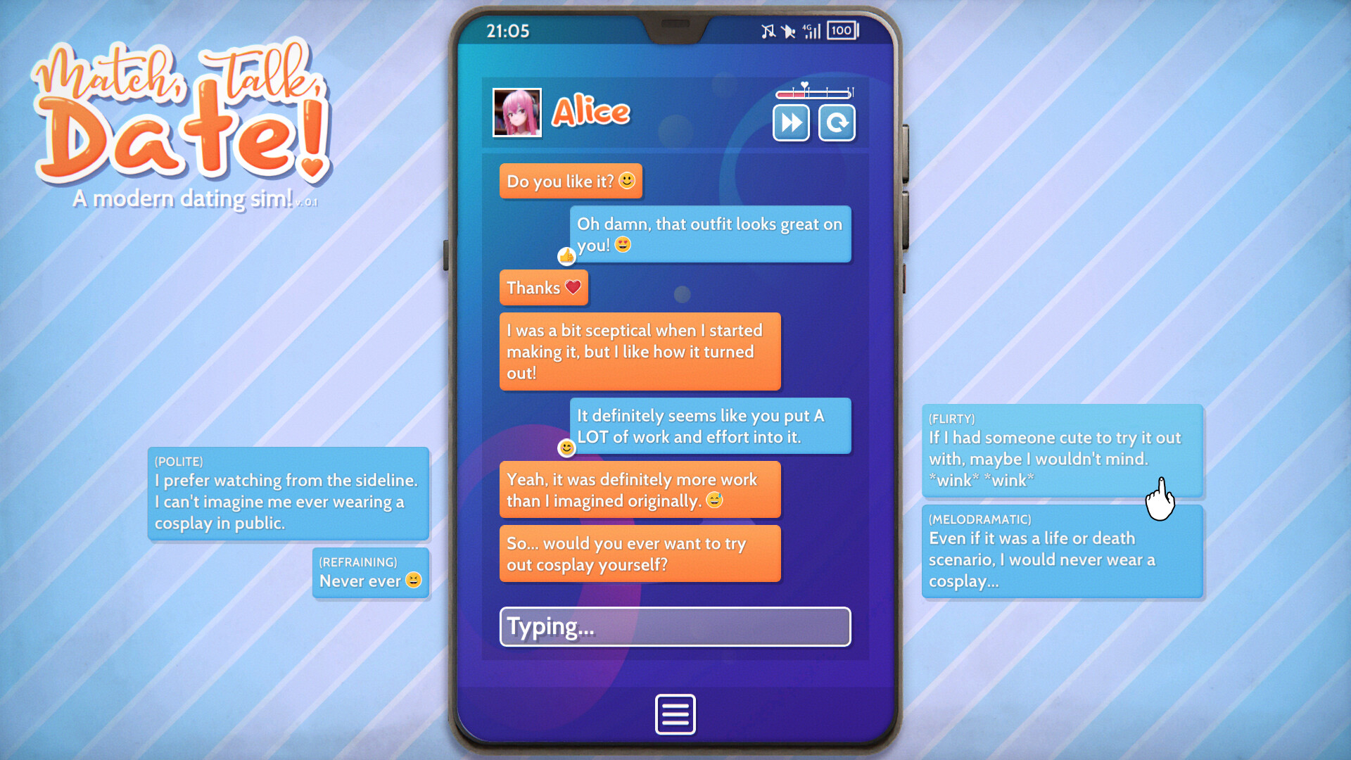 Match, Talk, Date! - A modern dating sim! screenshot #1