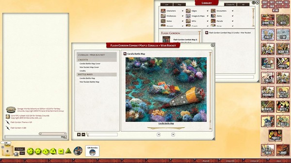 Fantasy Grounds - Flash Gordon Combat Map 2: Coralia + War Rocket