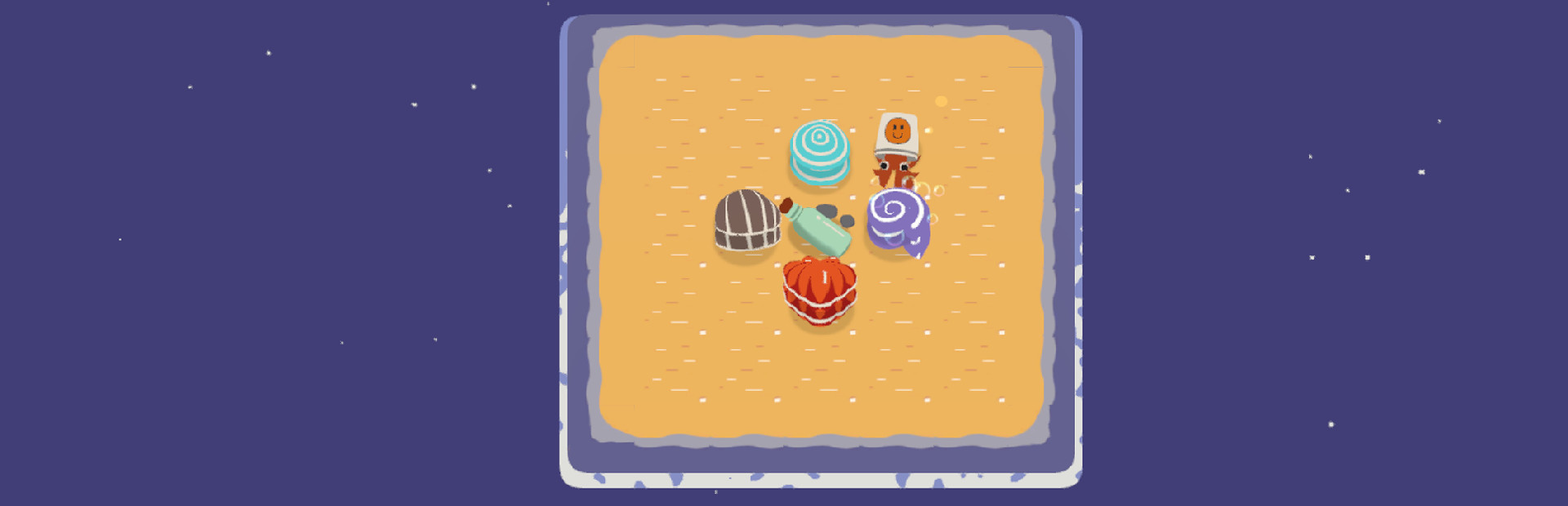 A hermit crab is finding a house