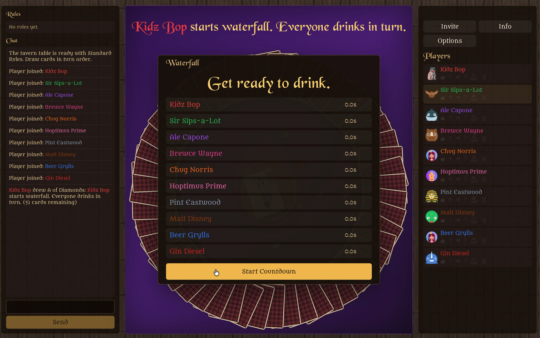 King's Cup: The online multiplayer drinking game
