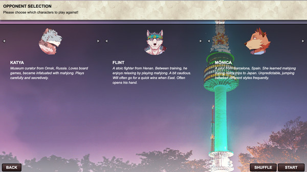 Screenshot z Kemono Mahjong