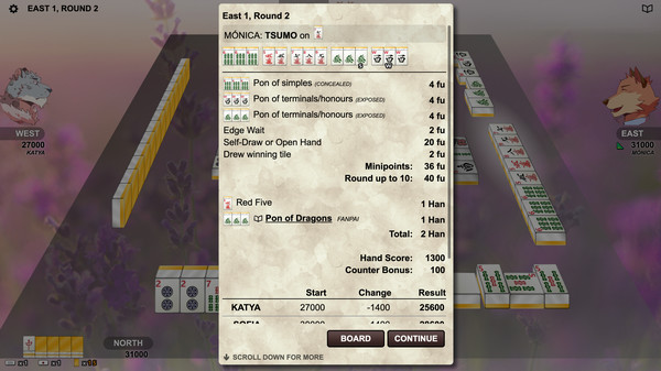 Screenshot z Kemono Mahjong