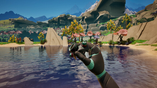 Screenshot of Honeycomb: The World Beyond gameplay showing in-action mechanics