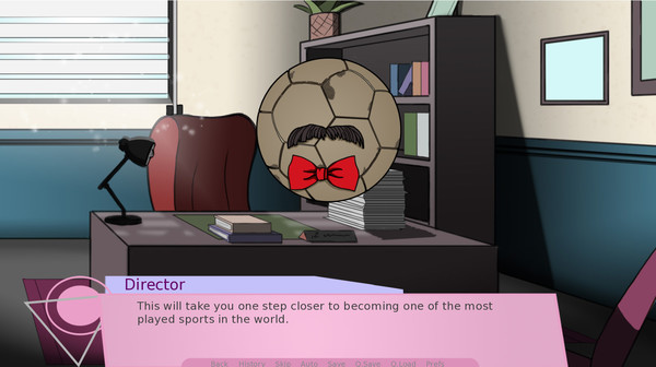 Screenshot of My Dream Sport Dating Simulator gameplay showing in-action mechanics