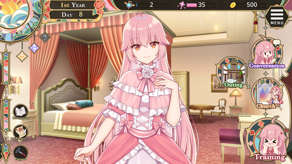 Screenshot of Holy Whore Emily gameplay showing in-action mechanics