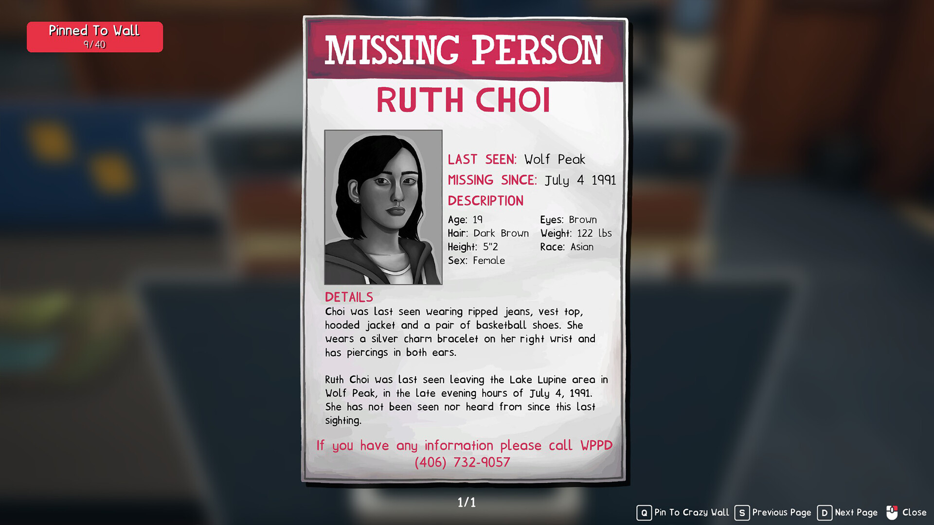 #4. Wolf Peak: The Case of Ruth Choi (Steam) 게시자: Cloud Colony Games