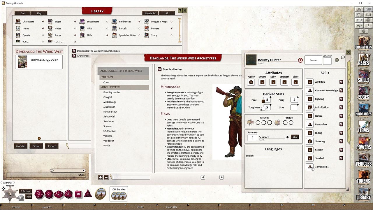 Fantasy Grounds - Deadlands: The Weird West: Archetypes 02 screenshot 1