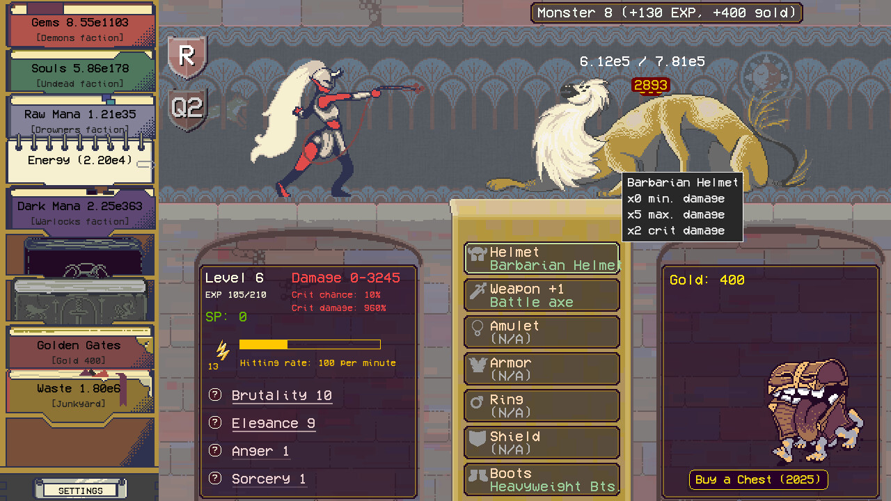 #8. Underworld Idle (Steam) 由: Aleksandr Golovkin