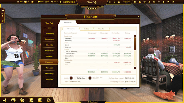Screenshot z Espresso Tycoon
