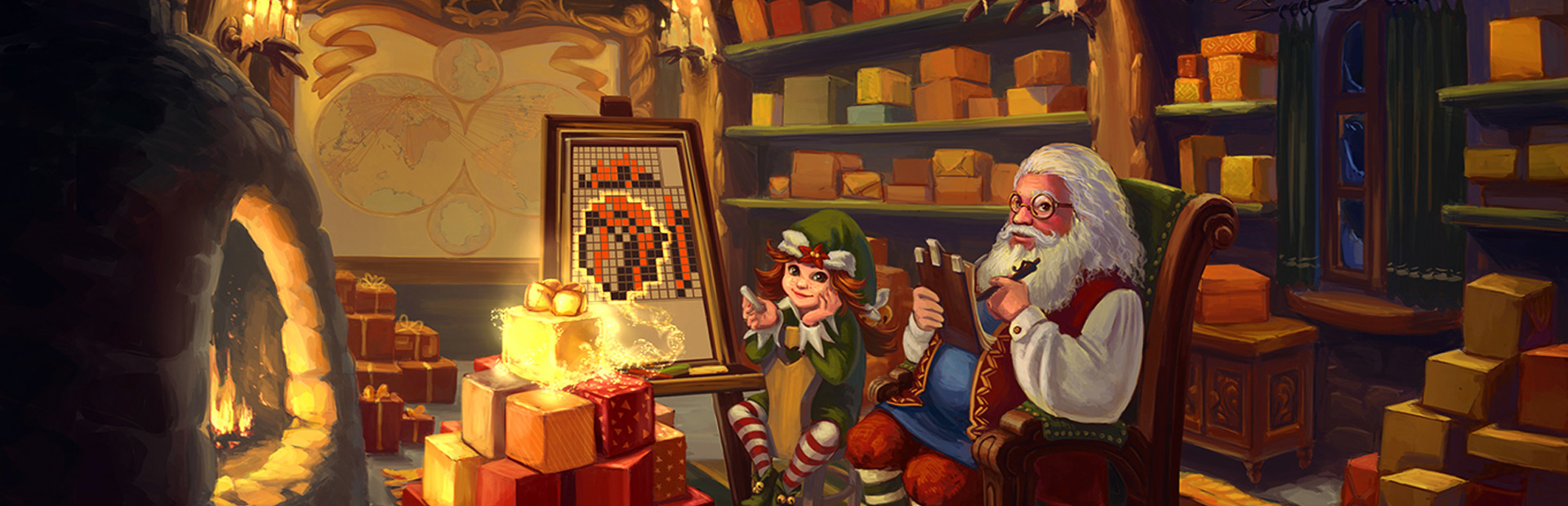 Christmas Griddlers Journey to Santa