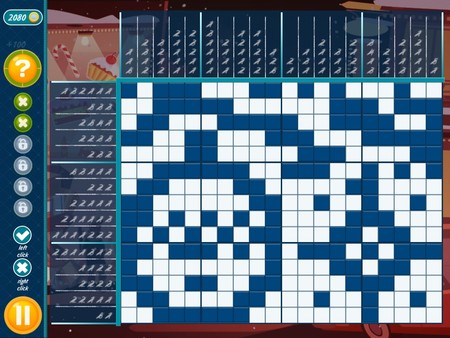 Screenshot z Christmas Griddlers Journey to Santa