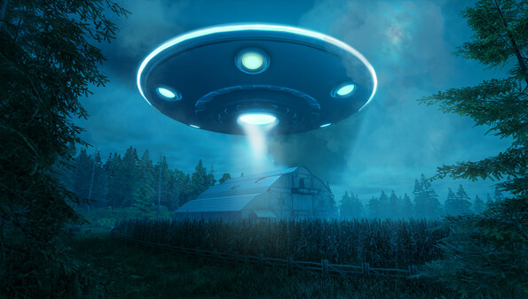 Screenshot of They Are Here: Alien Abduction Horror gameplay showing in-action mechanics