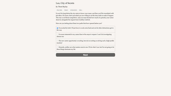 Lux, City of Secrets.