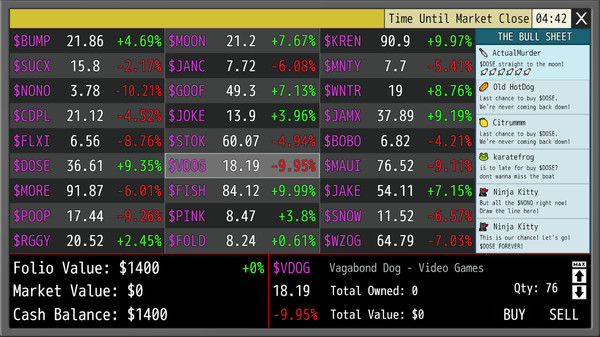 Screenshot z The Stonks Market