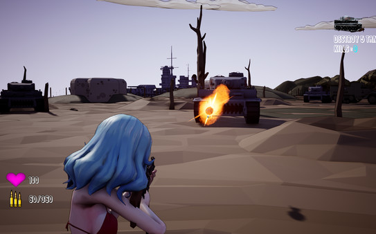 Screenshot z Inglorious Waifu VS Nazi Zombies