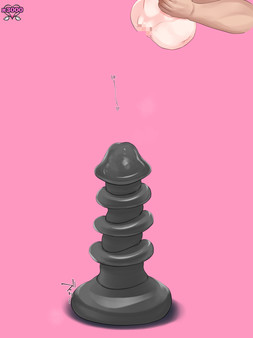 Screenshot z ネジ込みシミュレーターVol1 -おかっぱ巨乳ちゃんを簡単マウス操作で極太ディルドーにずぽずぽさせる疑似オナホアプリ-【拡張・オナホ化・石化・時間停止】