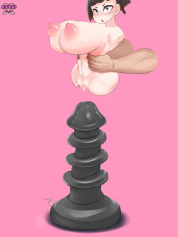 Screenshot z ネジ込みシミュレーターVol1 -おかっぱ巨乳ちゃんを簡単マウス操作で極太ディルドーにずぽずぽさせる疑似オナホアプリ-【拡張・オナホ化・石化・時間停止】