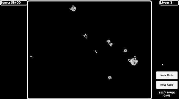 Screenshot z Endless Furry Asteroids