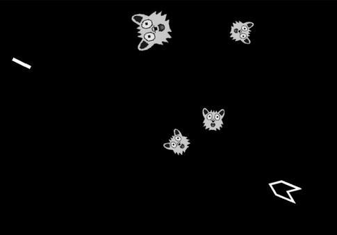 Screenshot z Endless Furry Asteroids