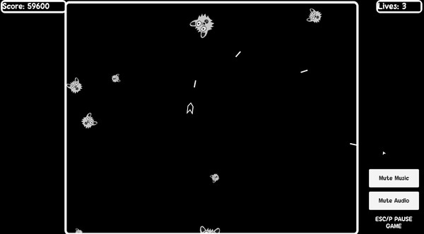 Screenshot z Endless Furry Asteroids