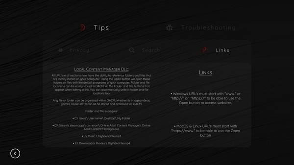 Screenshot z Online Adult Content Manager