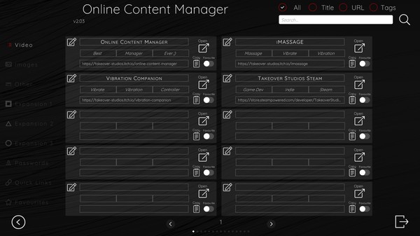 Screenshot z Online Adult Content Manager
