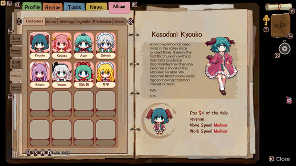 Screenshot z 东方夜雀食堂 - Touhou Mystia's Izakaya