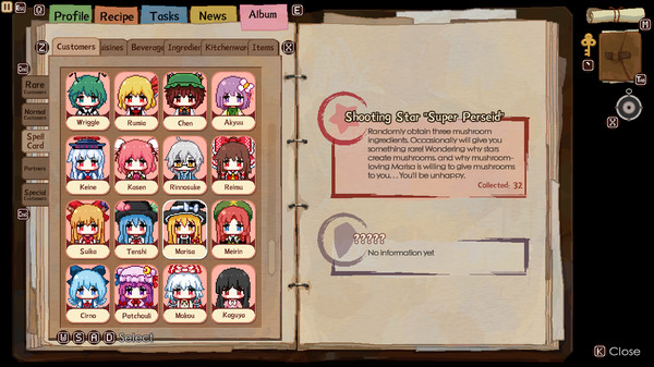 Screenshot z 东方夜雀食堂 - Touhou Mystia's Izakaya