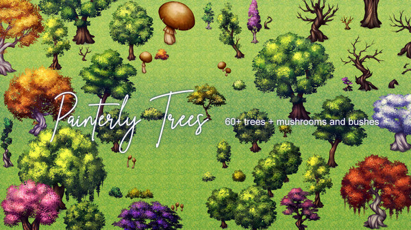 KHAiHOM.com - RPG Maker MZ - Painterly Trees Asset Pack